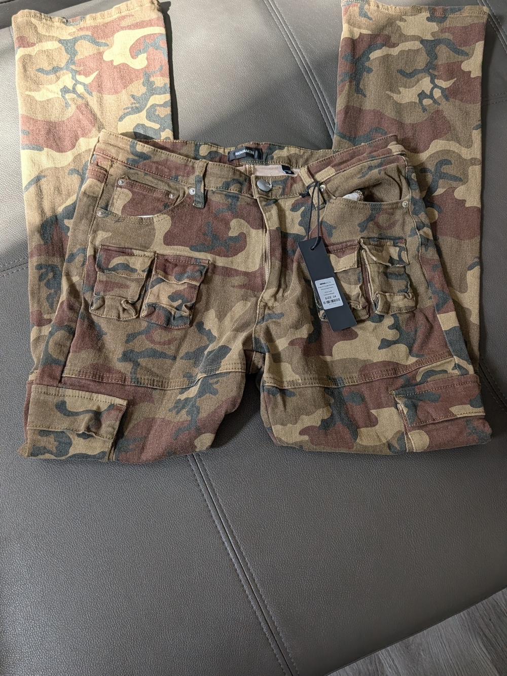 Men's Camouflage Cargo Pants - Brown/Green Camo